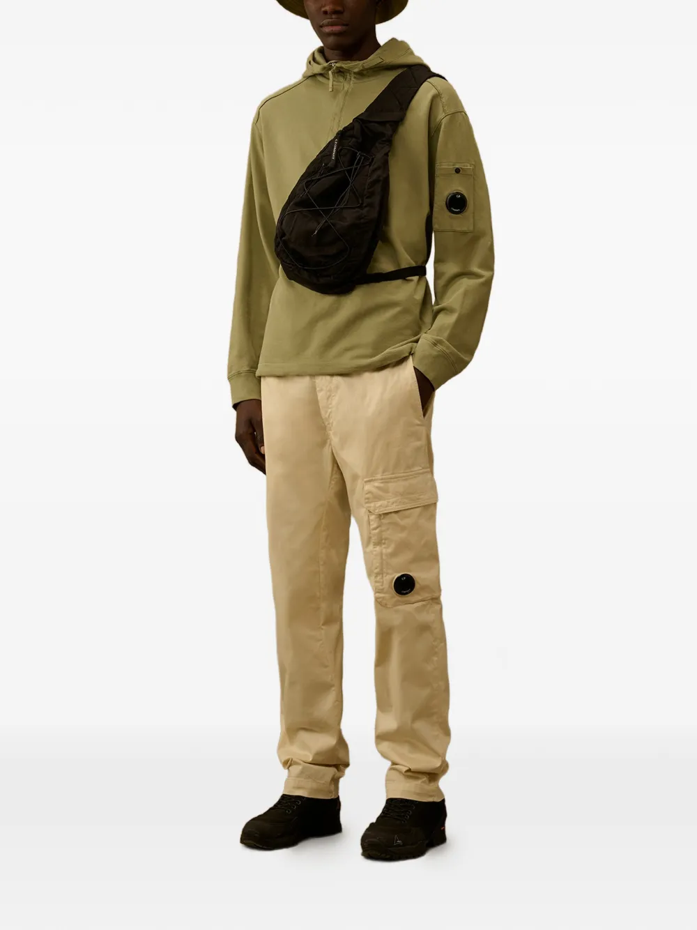 C.P. Company Hoodie met halve rits Groen