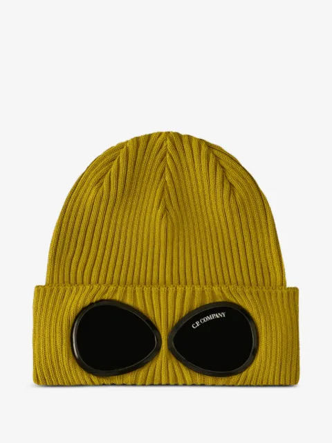 C.P. Company gorro tejido de canalé con lentes goggles