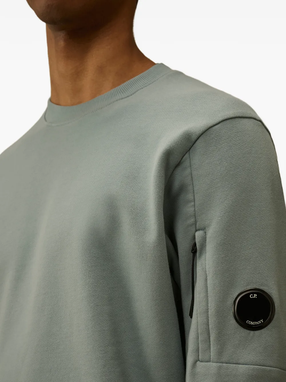 C.P. Company Katoenen sweater met ritszak Groen