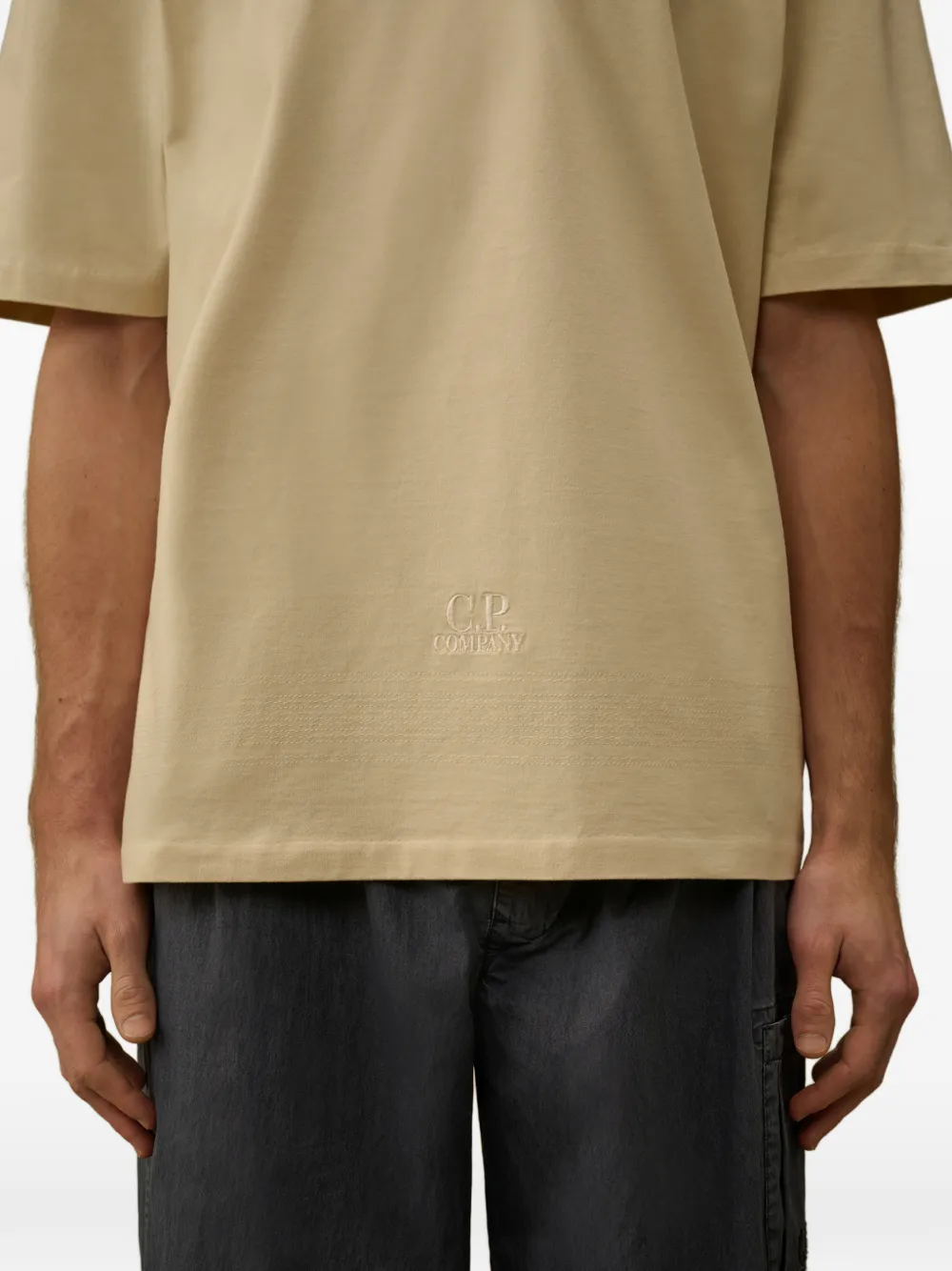 C.P. Company T-shirt met ronde hals Beige