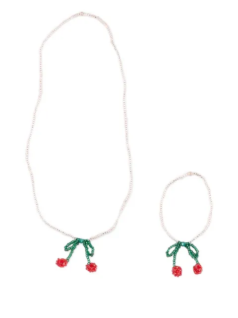 Konges Sløjd cherry-charm beaded necklace set (set of two)