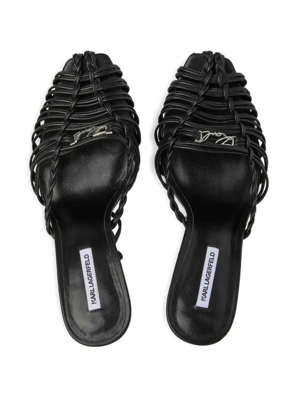 Karl Lagerfeld Debutante leren sandalen Zwart