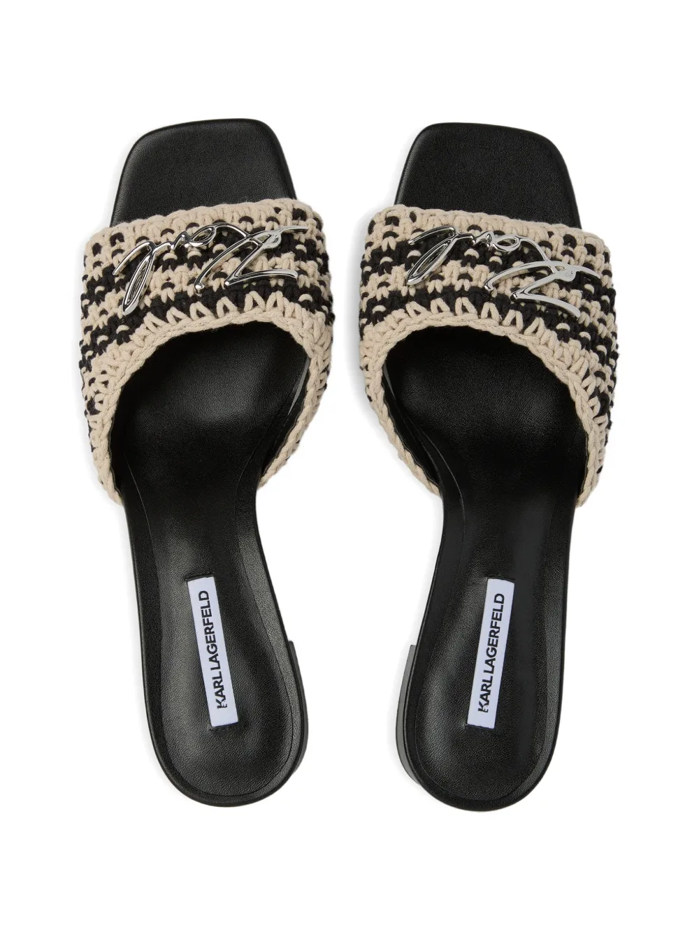 Karl Lagerfeld Plaza II gehaakte sandalen Zwart