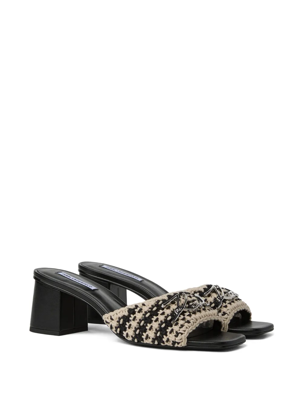 Karl Lagerfeld Plaza II gehaakte sandalen Zwart