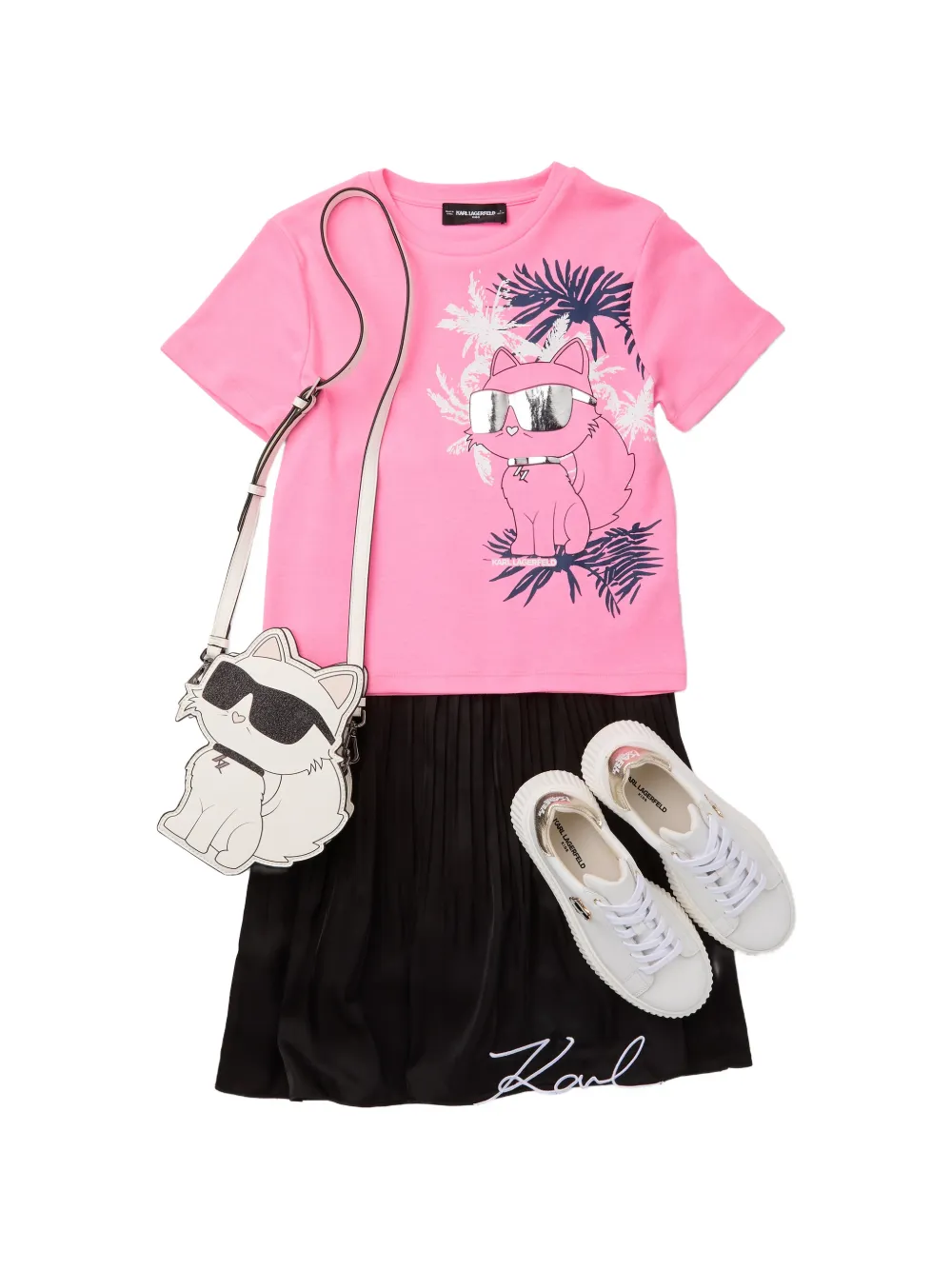 Karl Lagerfeld Kids Grafisch T-shirt Roze