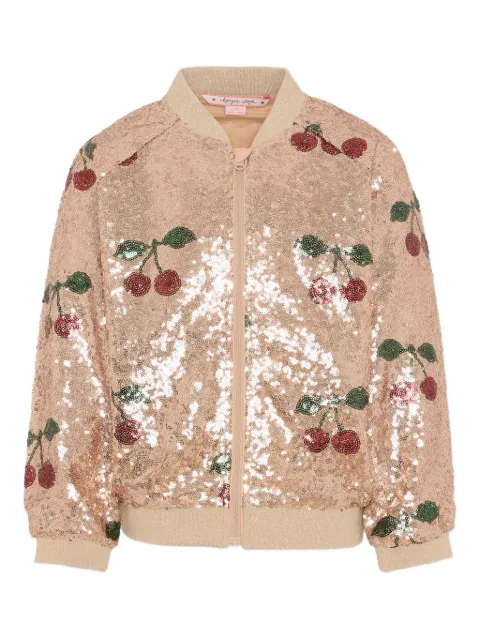 Konges Sløjd sequined cherry-pattern bomber jacket