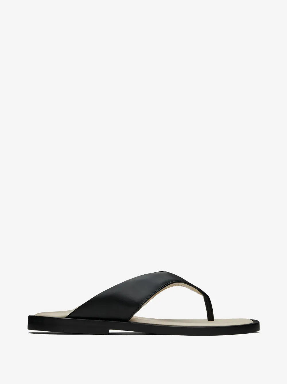 RHUDE T字带皮质凉鞋 | 黑色 | Image 1