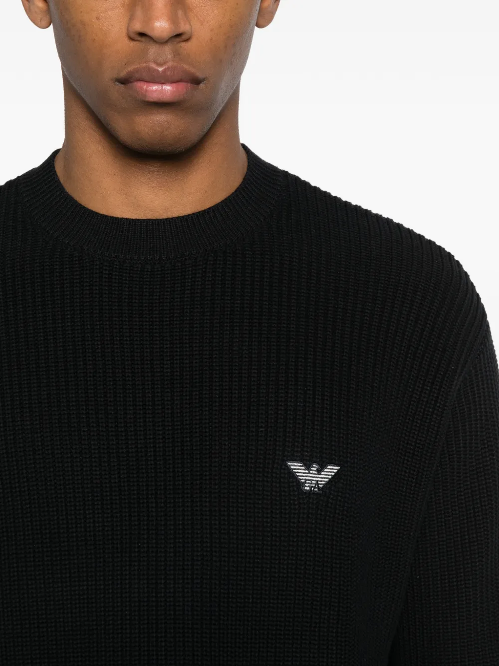 Emporio Armani Trui met logopatch Blauw