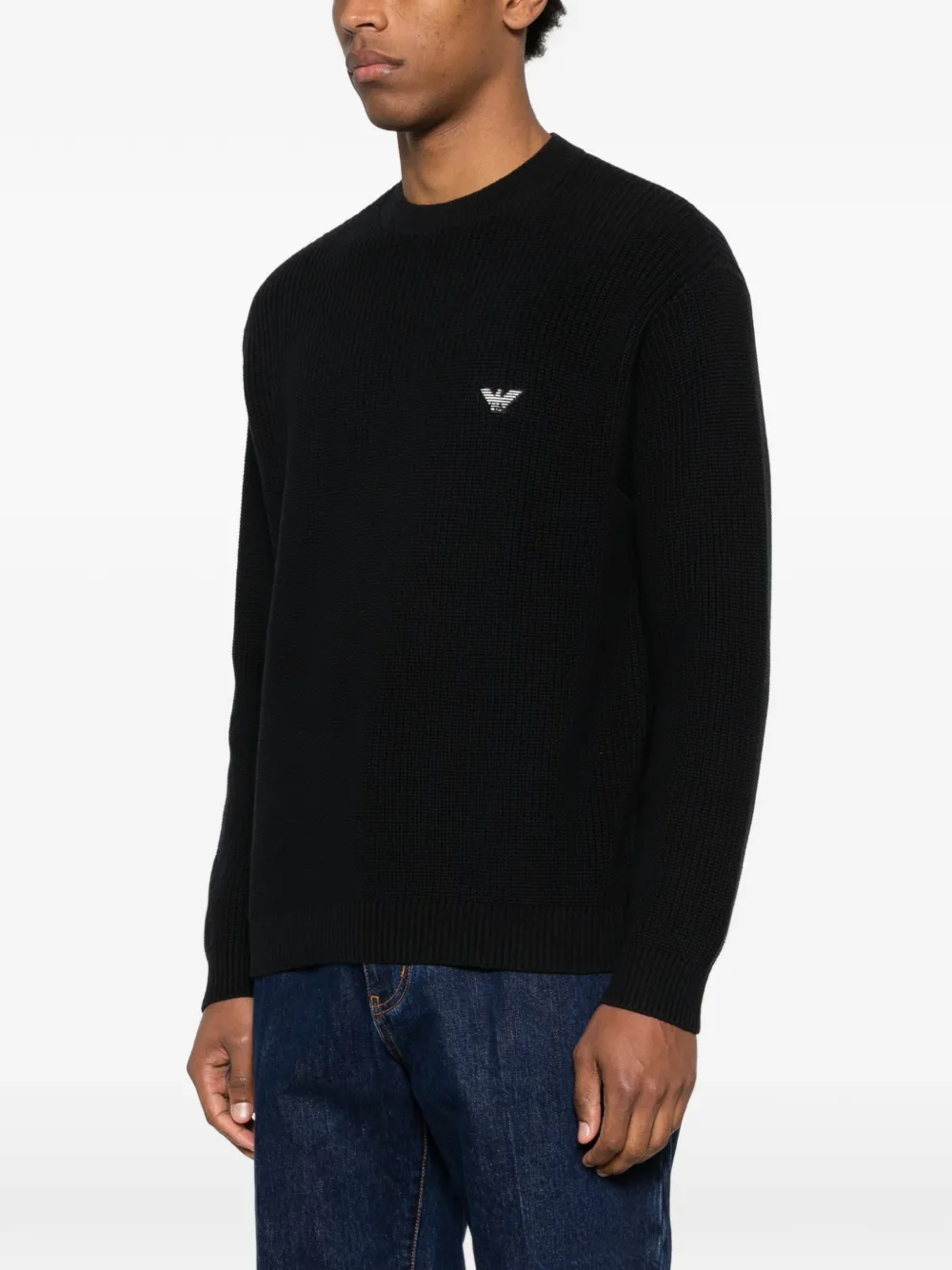 Emporio Armani Trui met logopatch Blauw