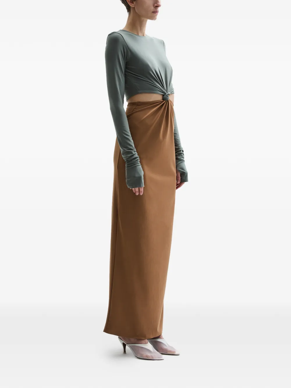 Atu Body Couture Split ring-knot detail dress - Bruin