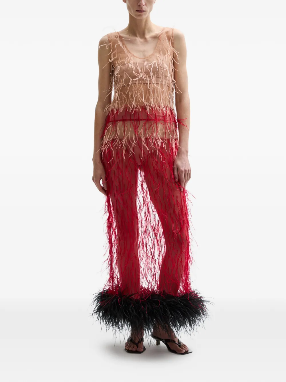 Atu Body Couture Happy feathered dress - Rot