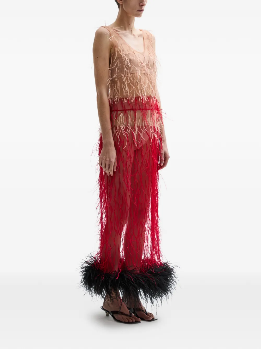 Atu Body Couture Happy feathered dress - Rood