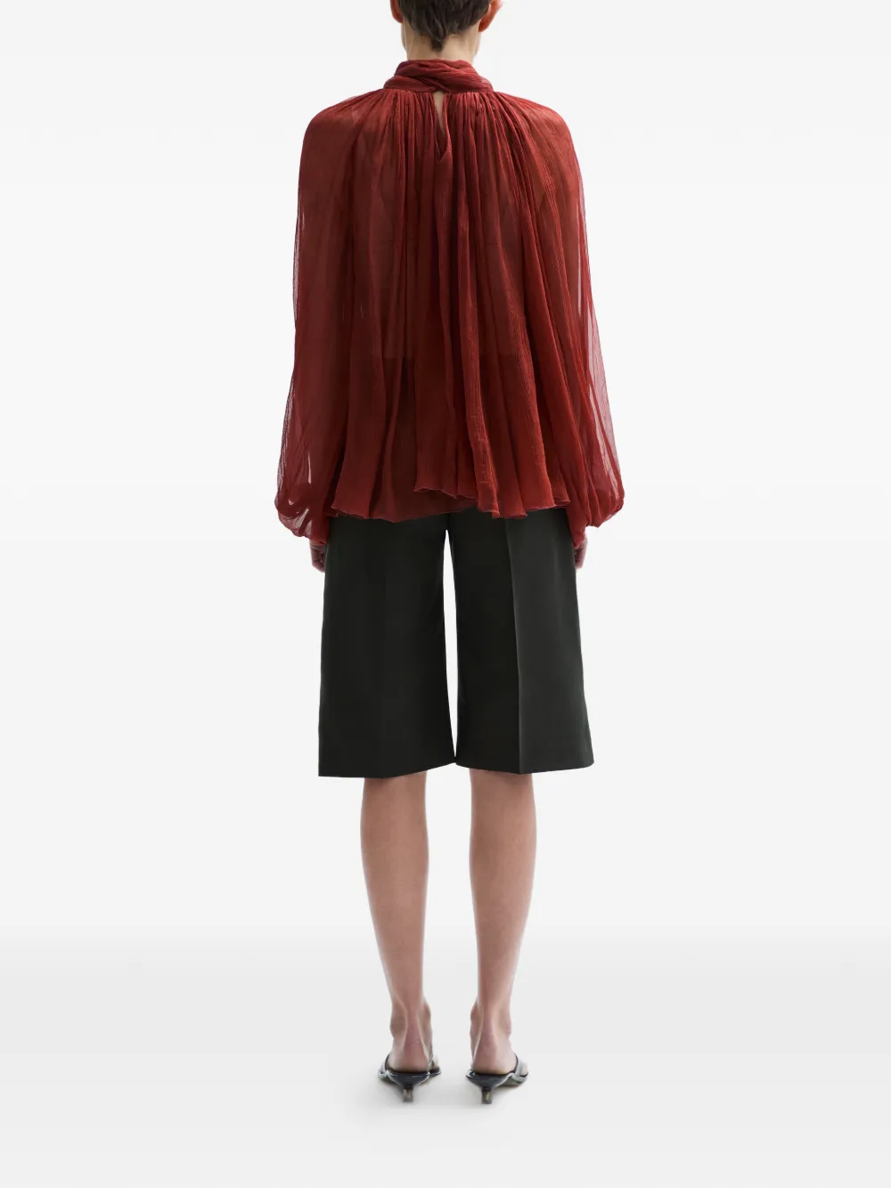 Atu Body Couture bow pleated blouse - Rood