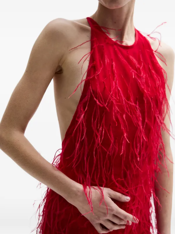 halter plunge dress Wishlist Break My Heart Red Plunge Halter Flare Dress - Size L main image 0