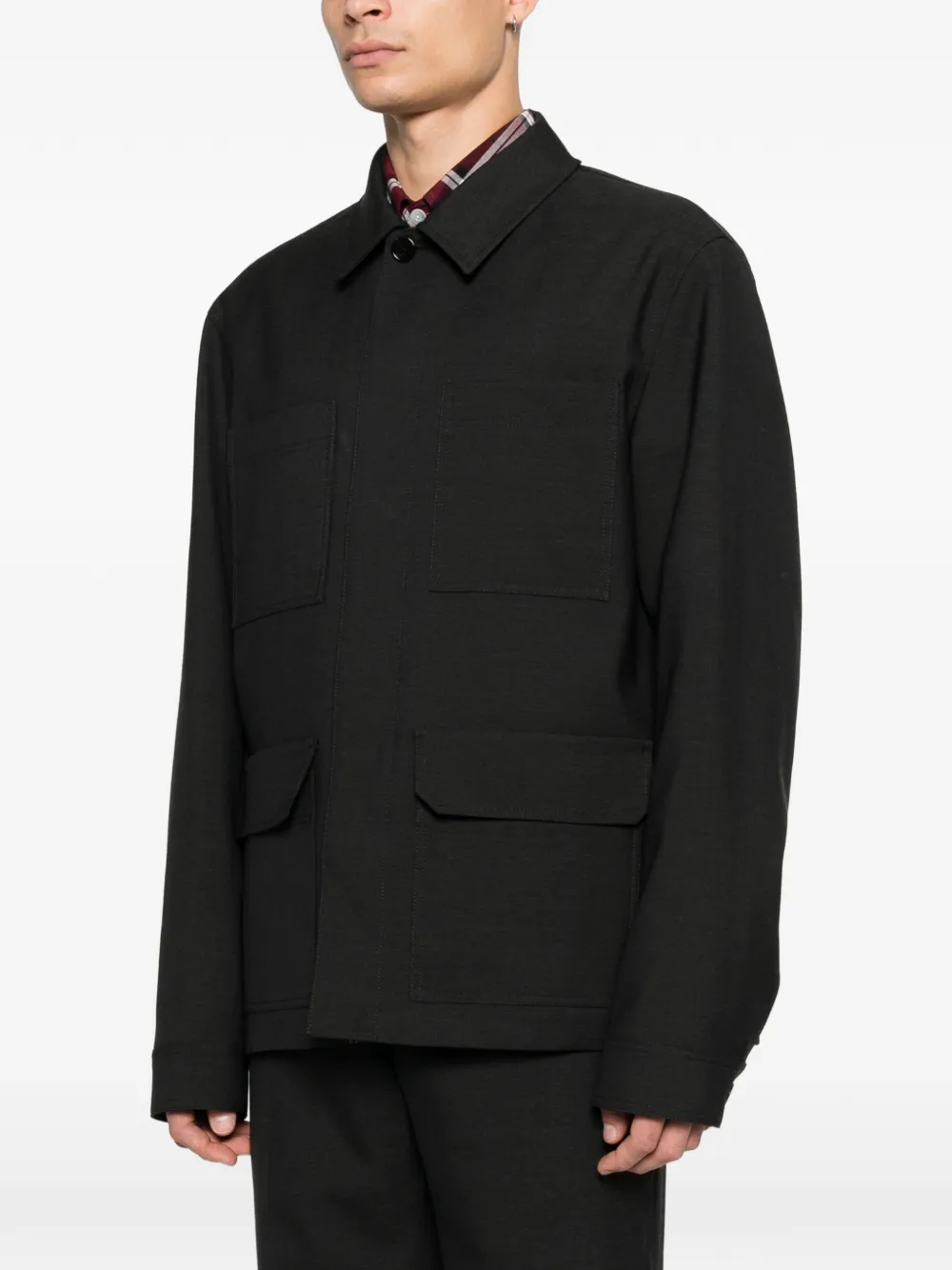  Gucci Wool Shirt Jacket - Grey 