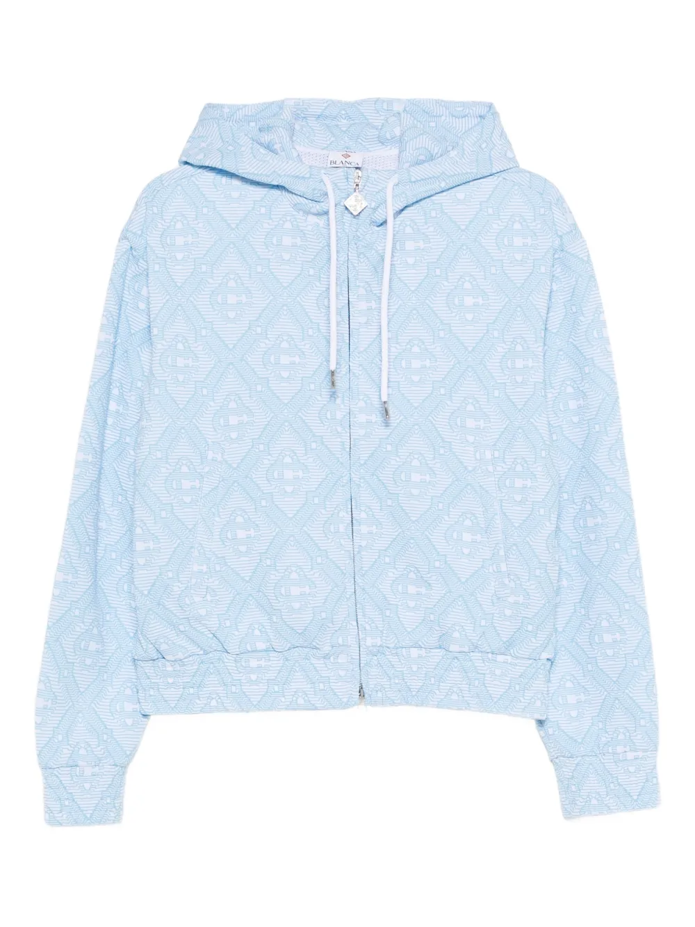 Casablanca patterned hoodie - Blu