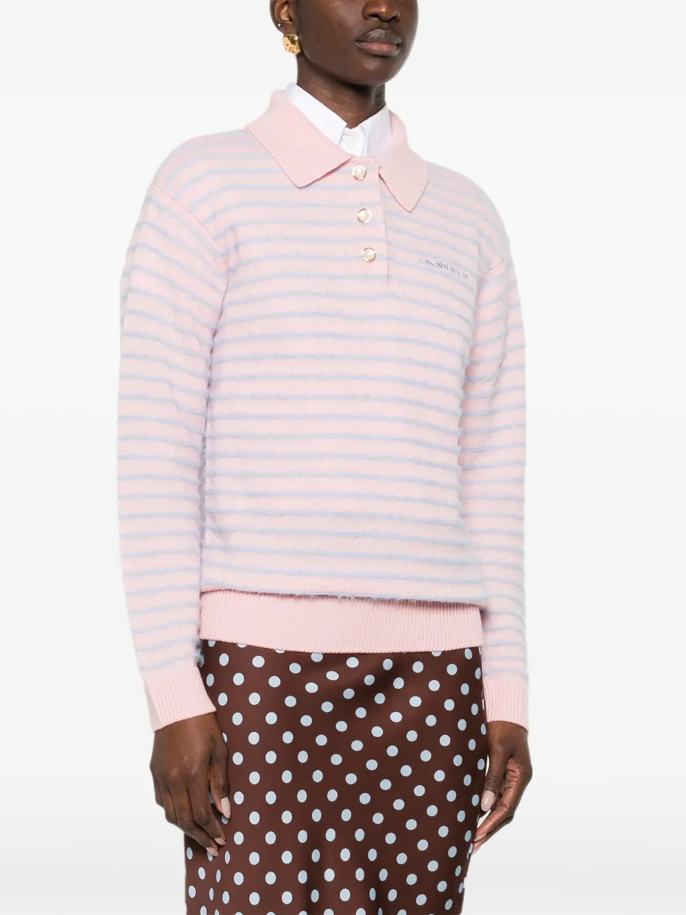 Casablanca Poloshirt met geborduurd logo Roze