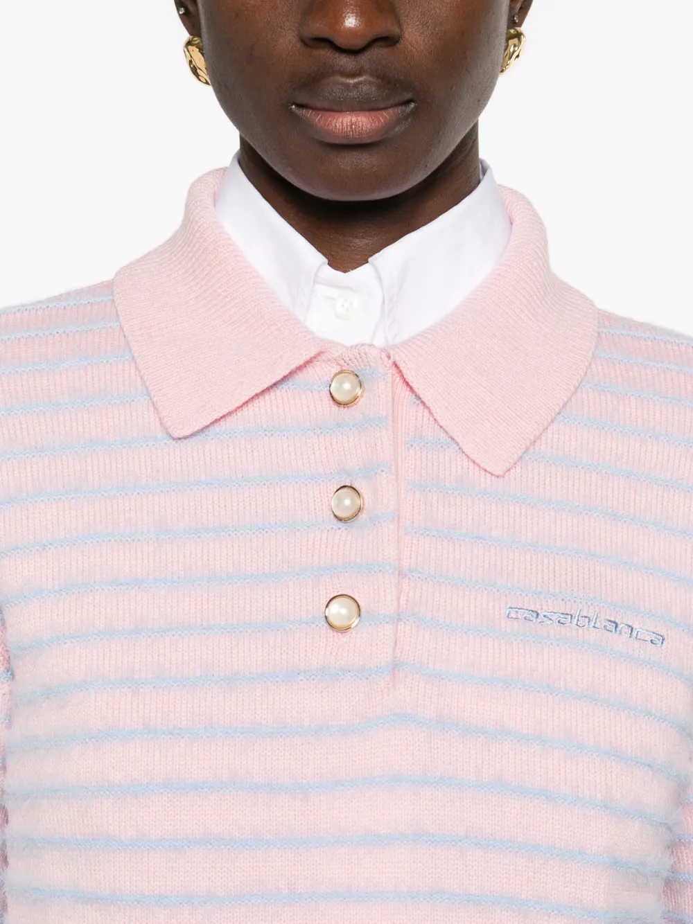 Casablanca Poloshirt met geborduurd logo Roze