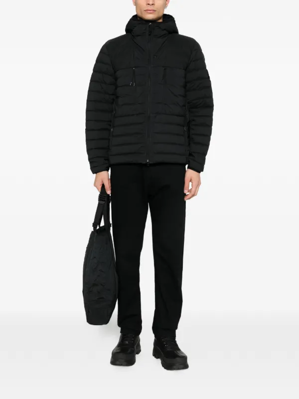 Stone Island フーデッド パデッドジャケット | ブラック | FARFETCH JP