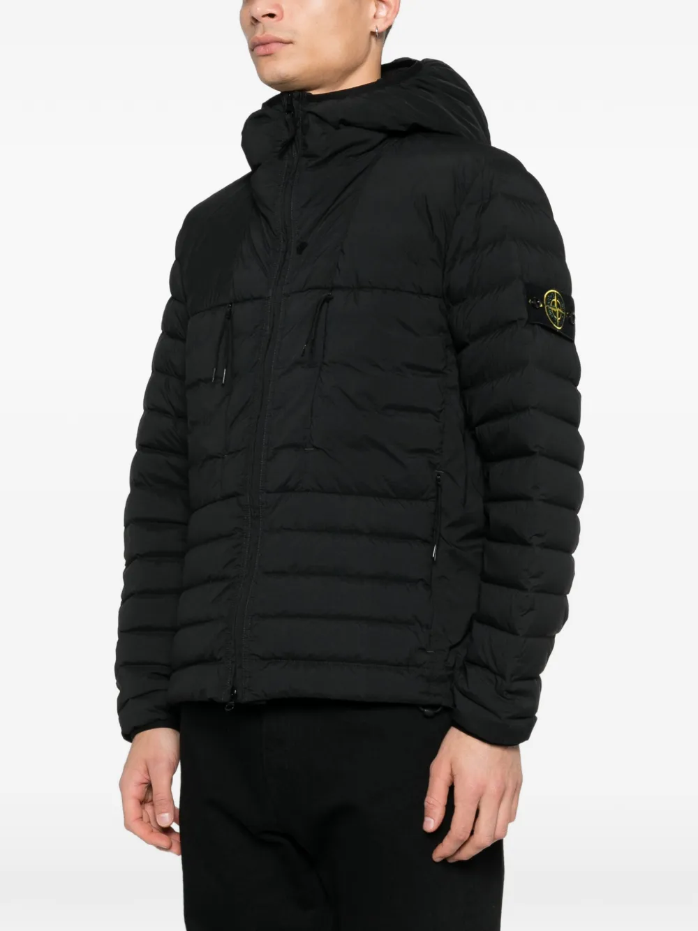 Stone Island Gewatteerd jack met capuchon Zwart