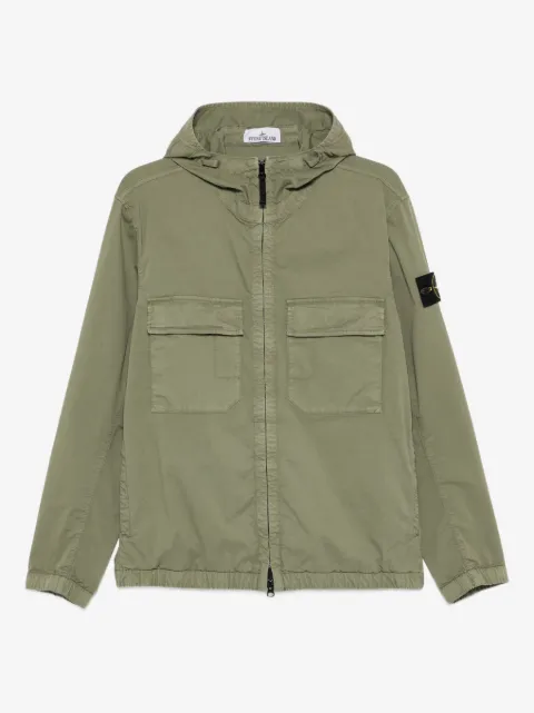 Stone Island chamarra con capucha y bolsillo de parche