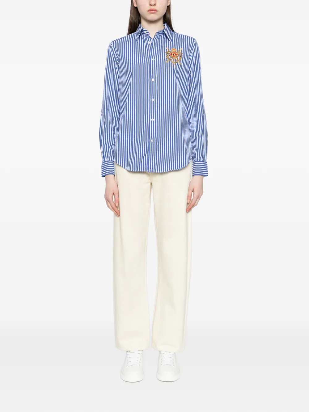 Logo-Embroidered Striped Shirt