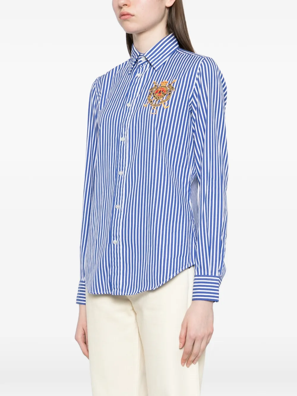 Logo-Embroidered Striped Shirt
