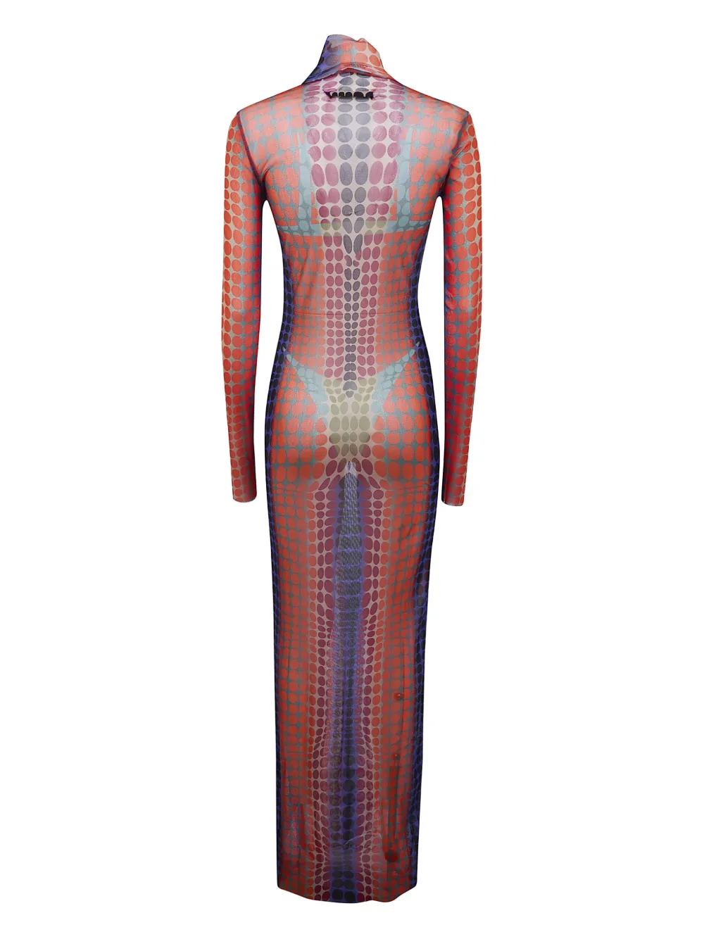 Jean Paul Gaultier turtleneck polka-dot maxi dress - Oranje