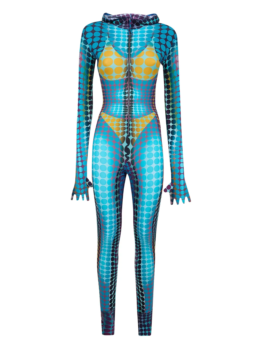 Jean Paul Gaultier polka-dot jumpsuit - Blu