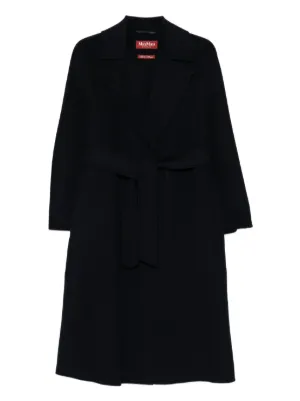 Max Mara Mammola ベルベットカラーコート | ブラック | FARFETCH JP