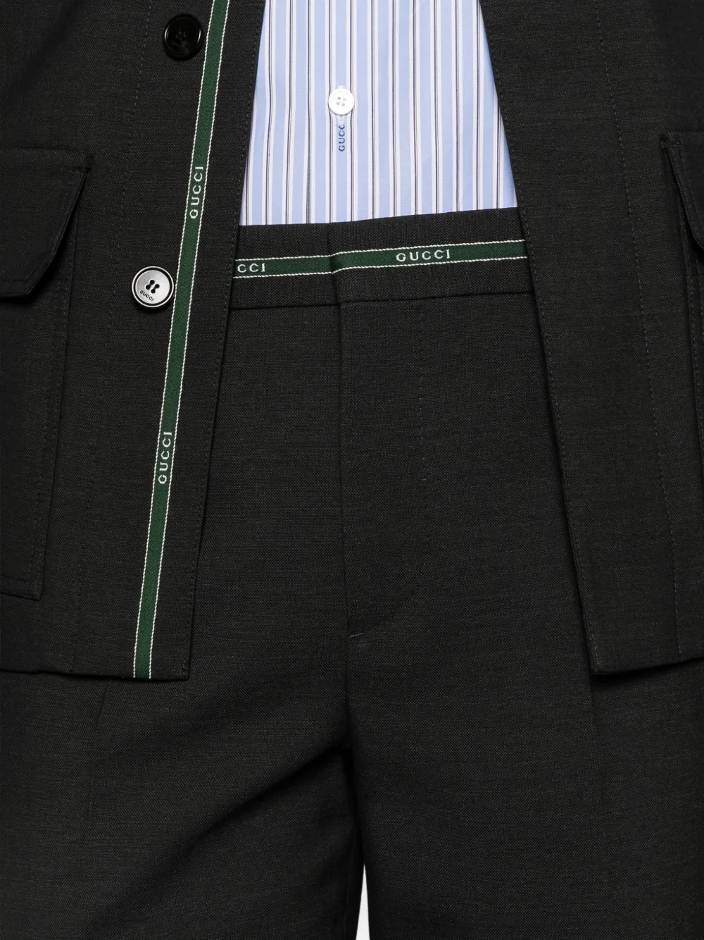 Gucci Pantalon met logo tailleband Grijs