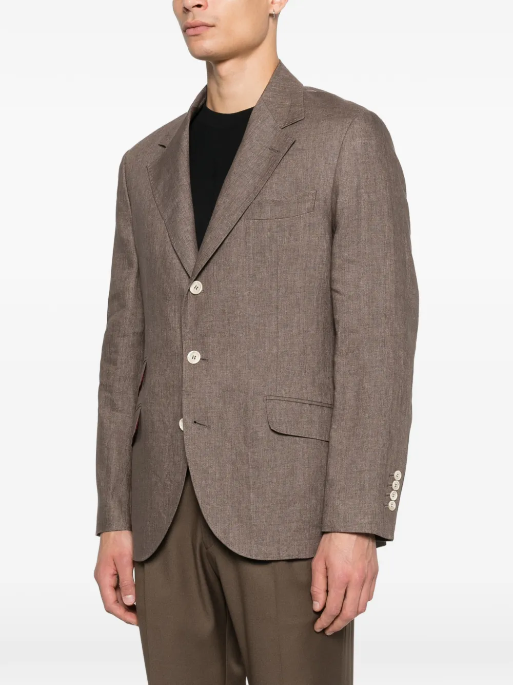  Brunello Cucinelli Button Jacket - Brown 