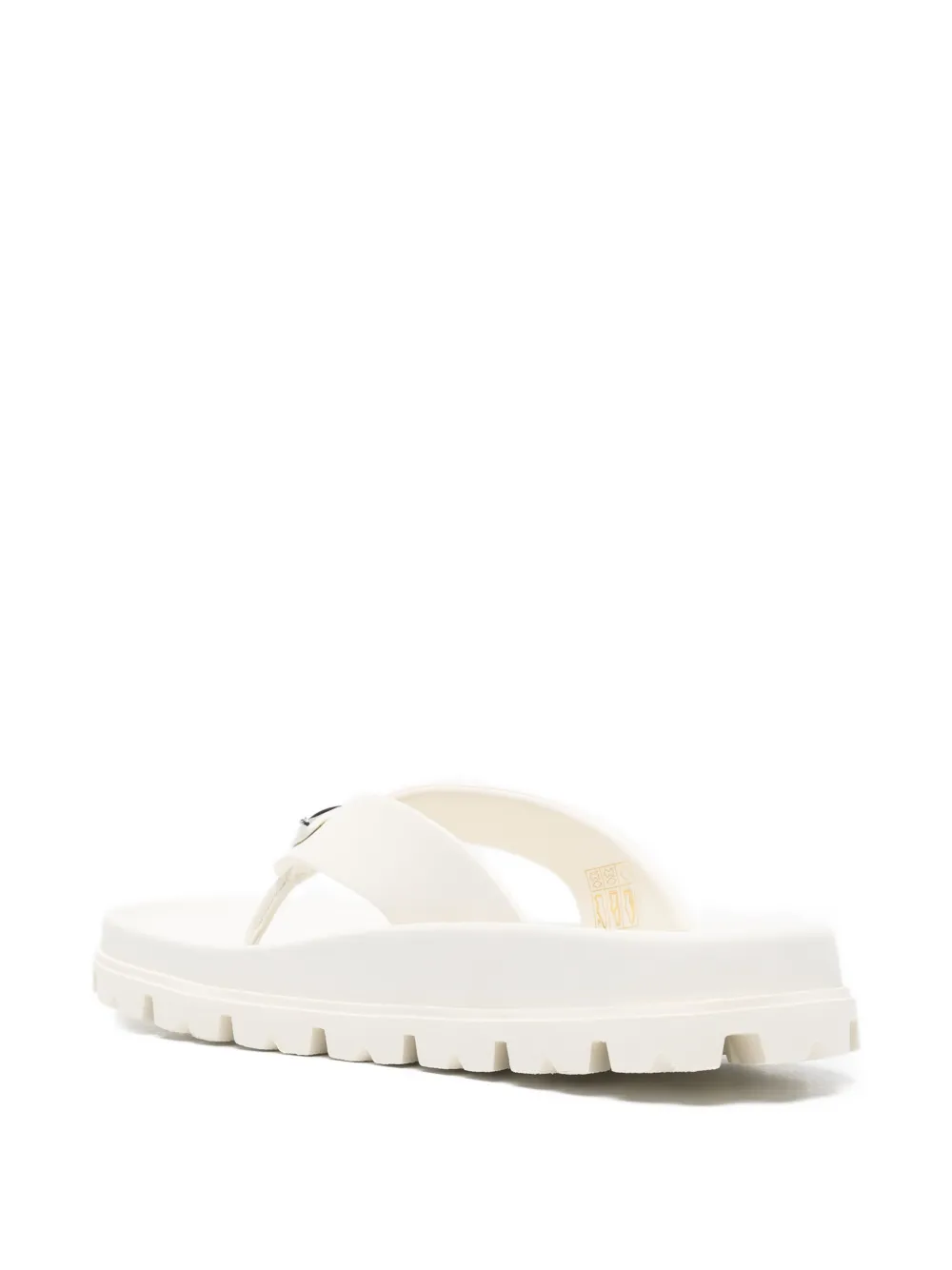 Prada Slippers met logo-applicatie Wit