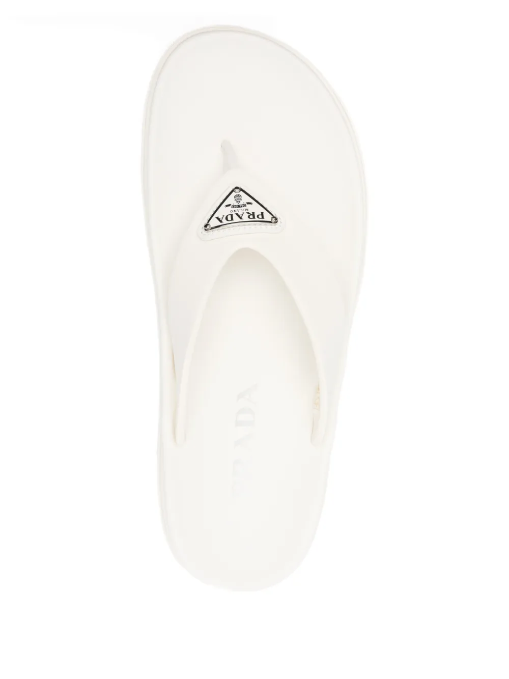 Prada Slippers met logo-applicatie Wit