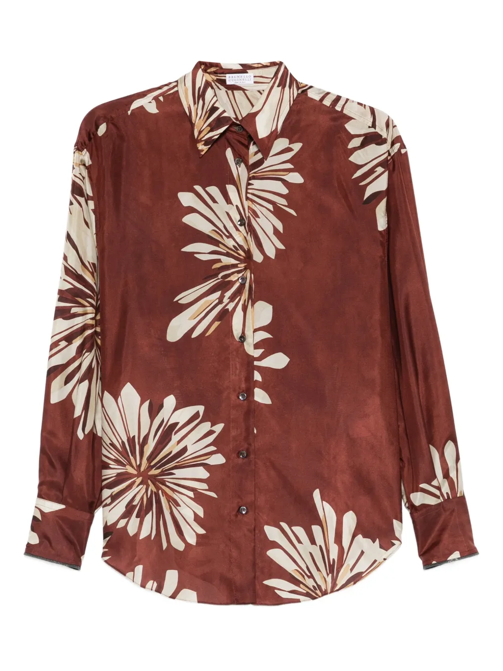 Brunello Cucinelli floral print shirt - Marrone