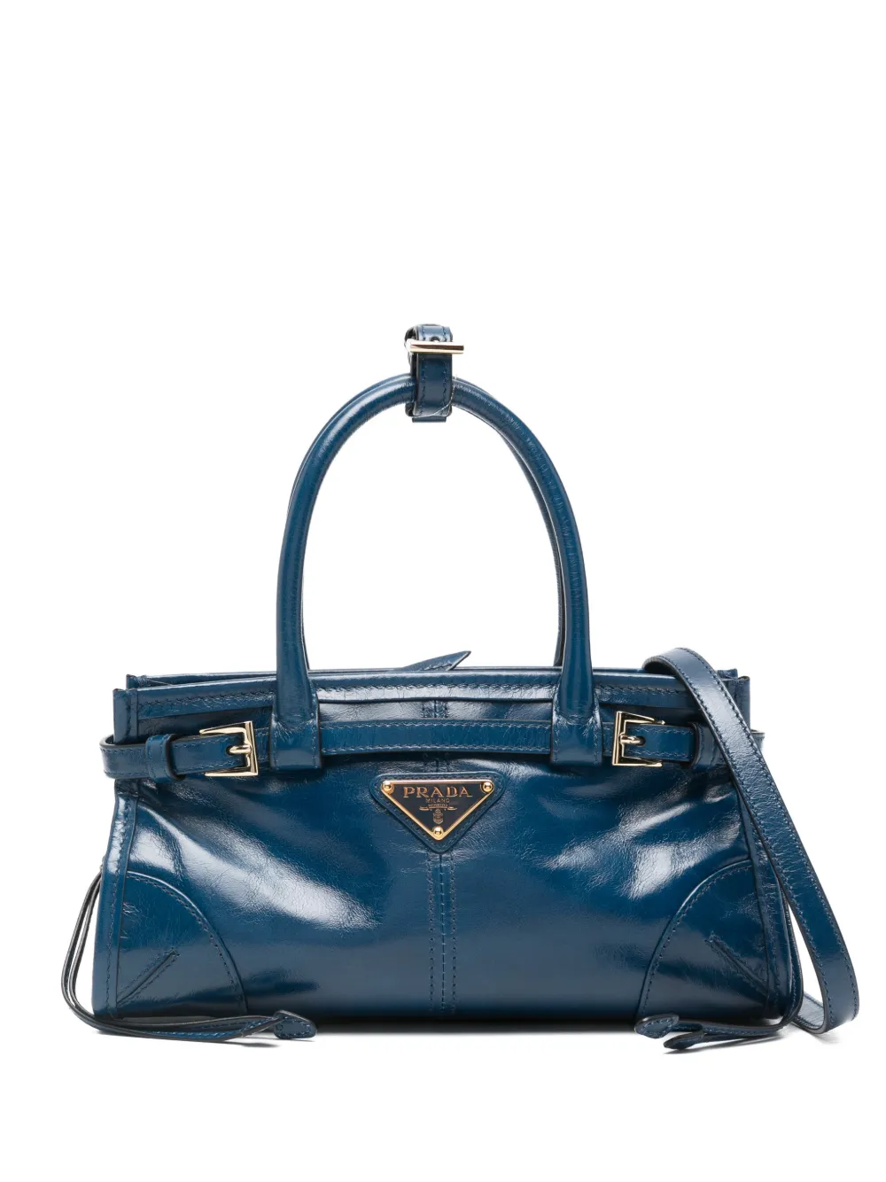Prada mini Bonnie buckle-detail tote bag - Blu