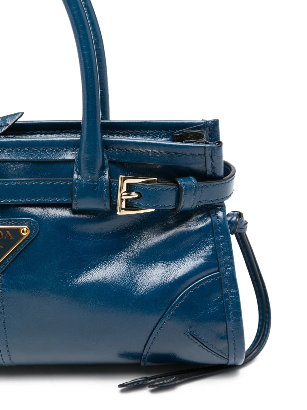 Prada Bonnie leren mini-handtas Blauw