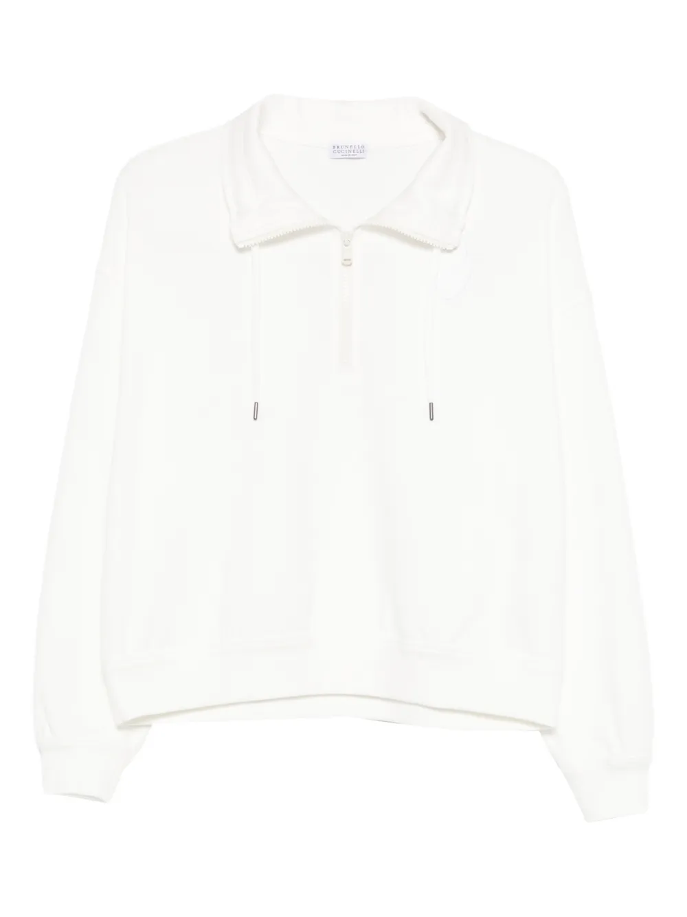 Brunello Cucinelli zip-collar sweatshirt - White