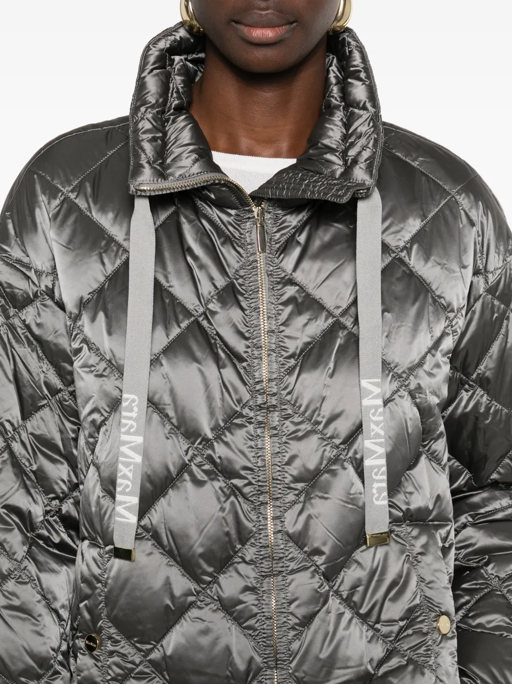 Max Mara Boxy gewatteerd jack Grijs