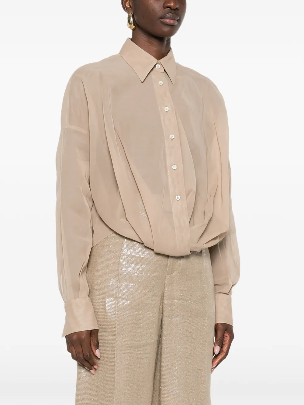  Brunello Cucinelli Twist-detail Shirt - Neutrals 