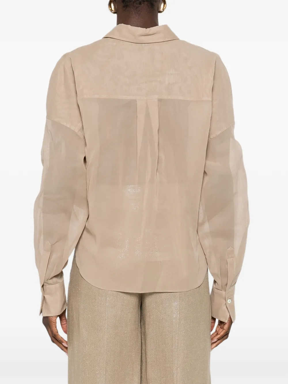 Brunello Cucinelli Blouse met gedraaid detail Beige