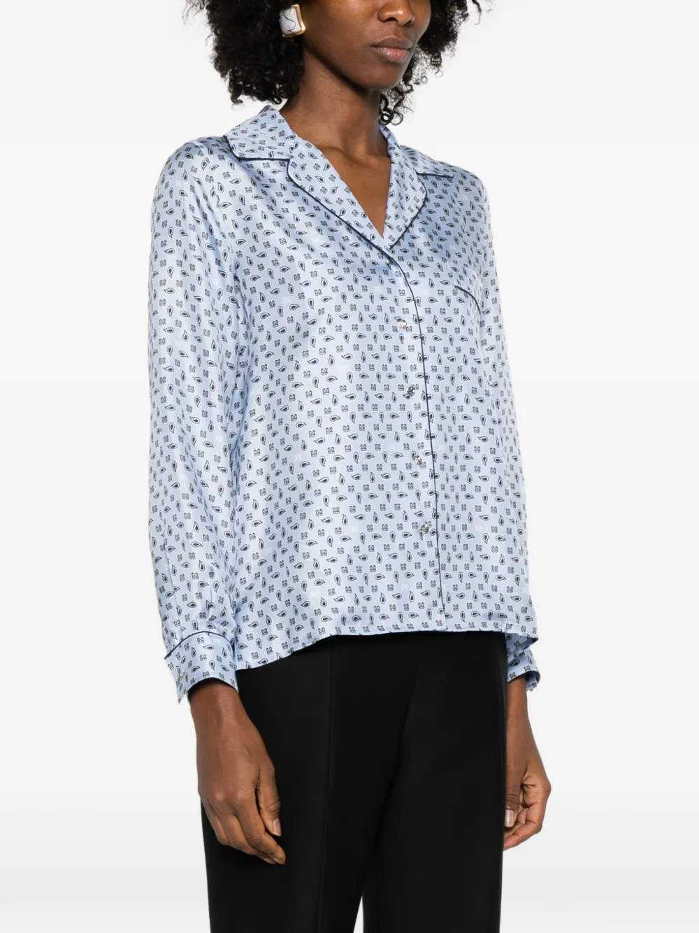 Max Mara blouse met paisley-print Blauw