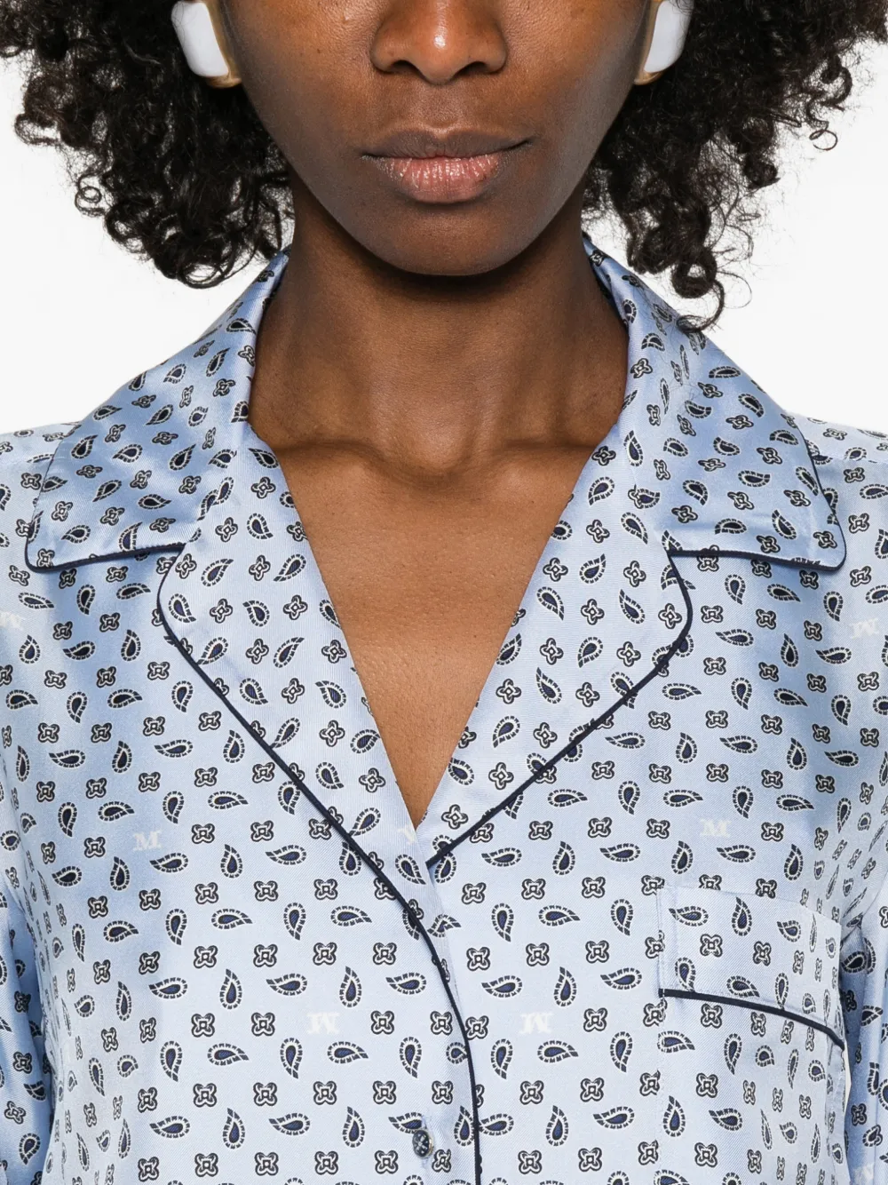 Max Mara blouse met paisley-print Blauw
