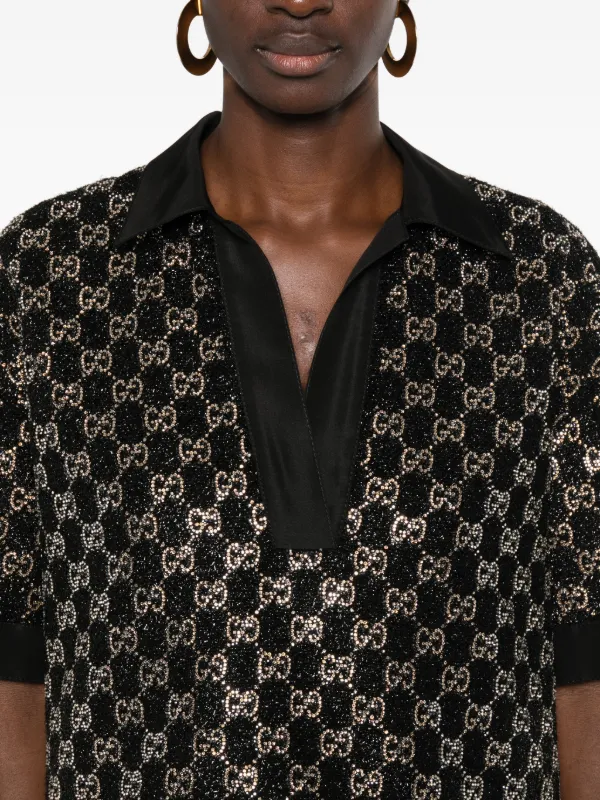 Gucci スパンコール Vネック トップ | ブラック | FARFETCH JP