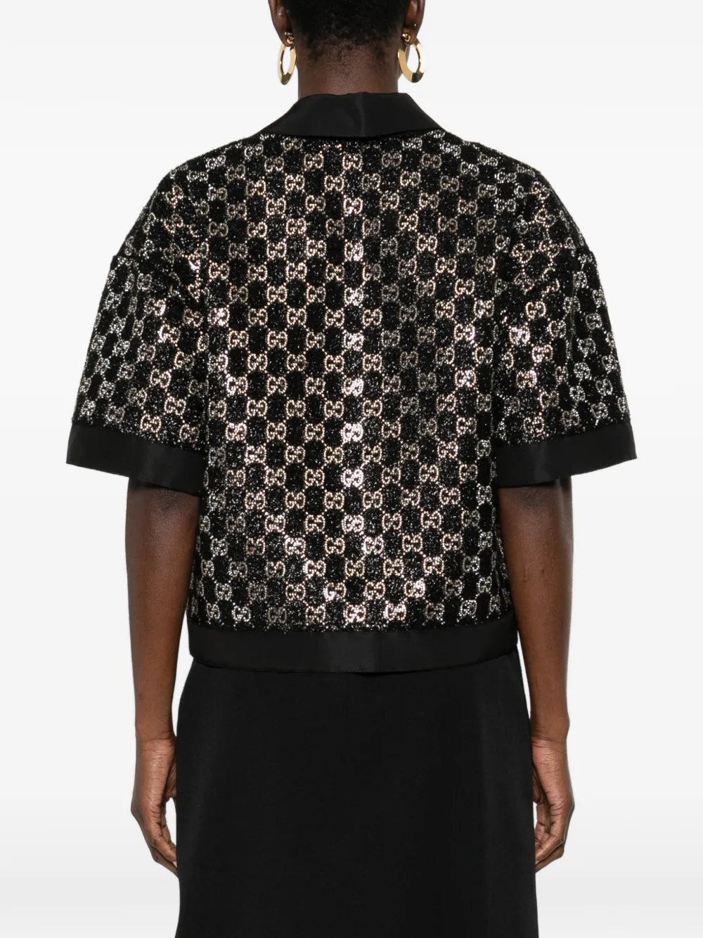 sequin V-neck top