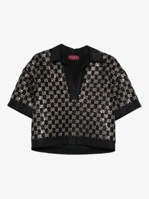 Gucci top con lentejuelas y cuelllo en V