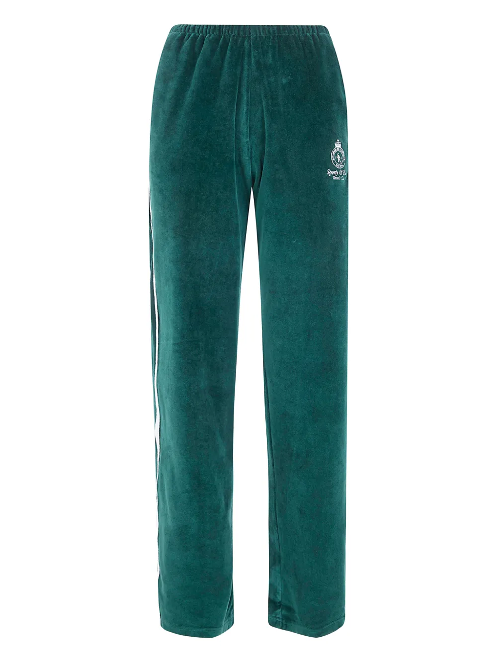 Sporty & Rich side-stripe logo-embroidered tack pants - Verde