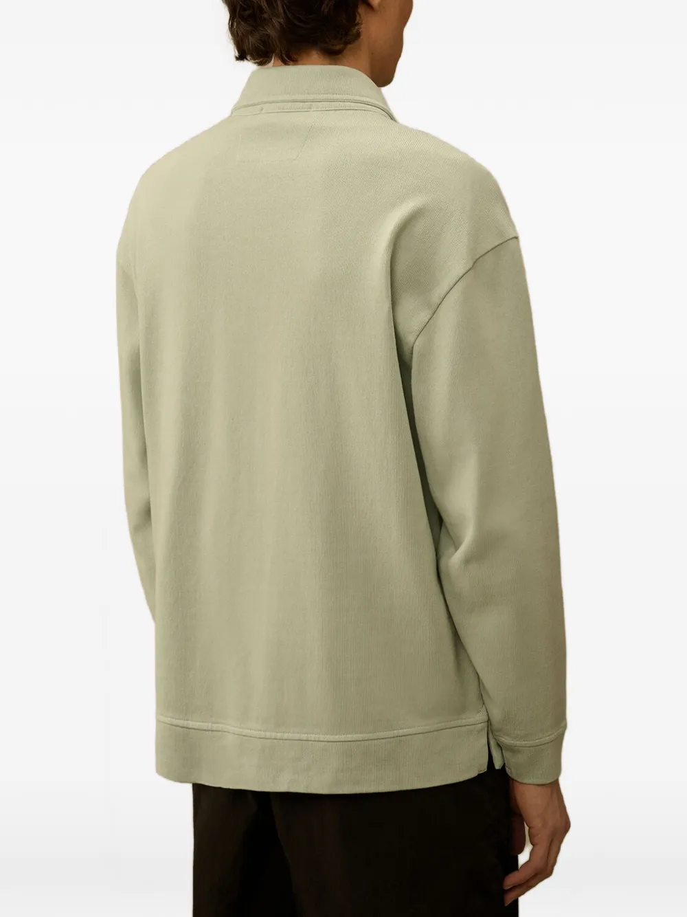 C.P. Company Combed jersey 10 2 boxy sweater met rits Groen