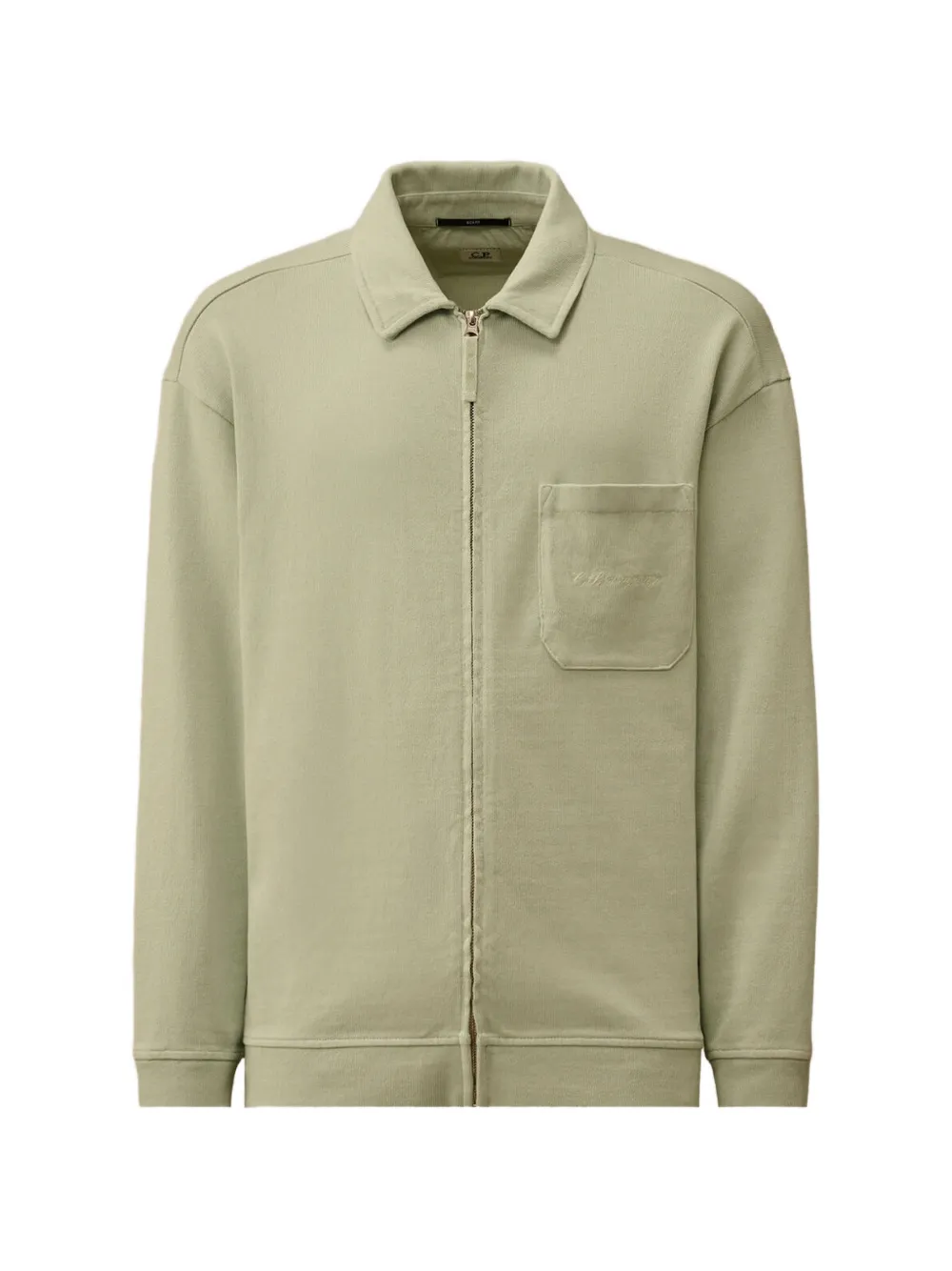 C.P. Company Combed Jersey 10/2 boxy zip sweatshirt - Verde