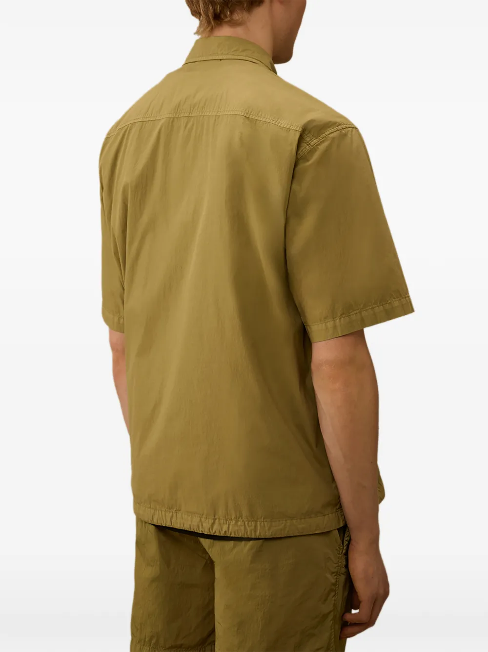 C.P. Company 50 Fili overhemd met geborduurd logo en trekkoord Groen